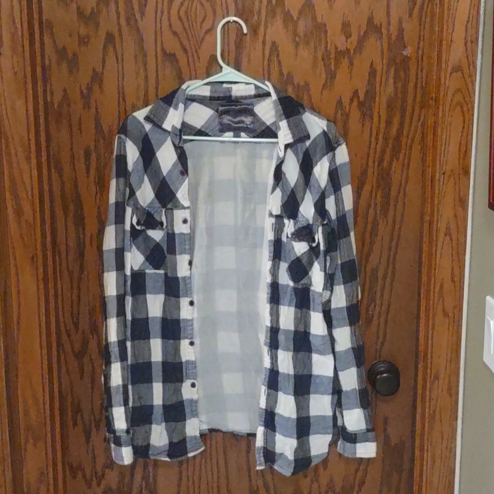 Grey Plaid Long-Sleeve Shirt